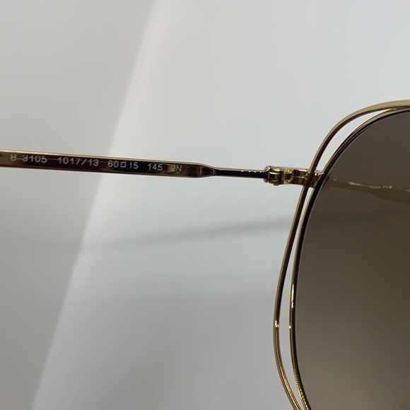 BURBERRY Gold 60mm Gradient Round Sunglasses - Picture 7 of 7